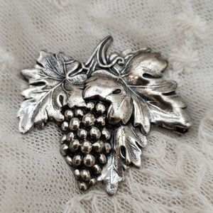 Sterling Grape Cluster Pin by JewelArt